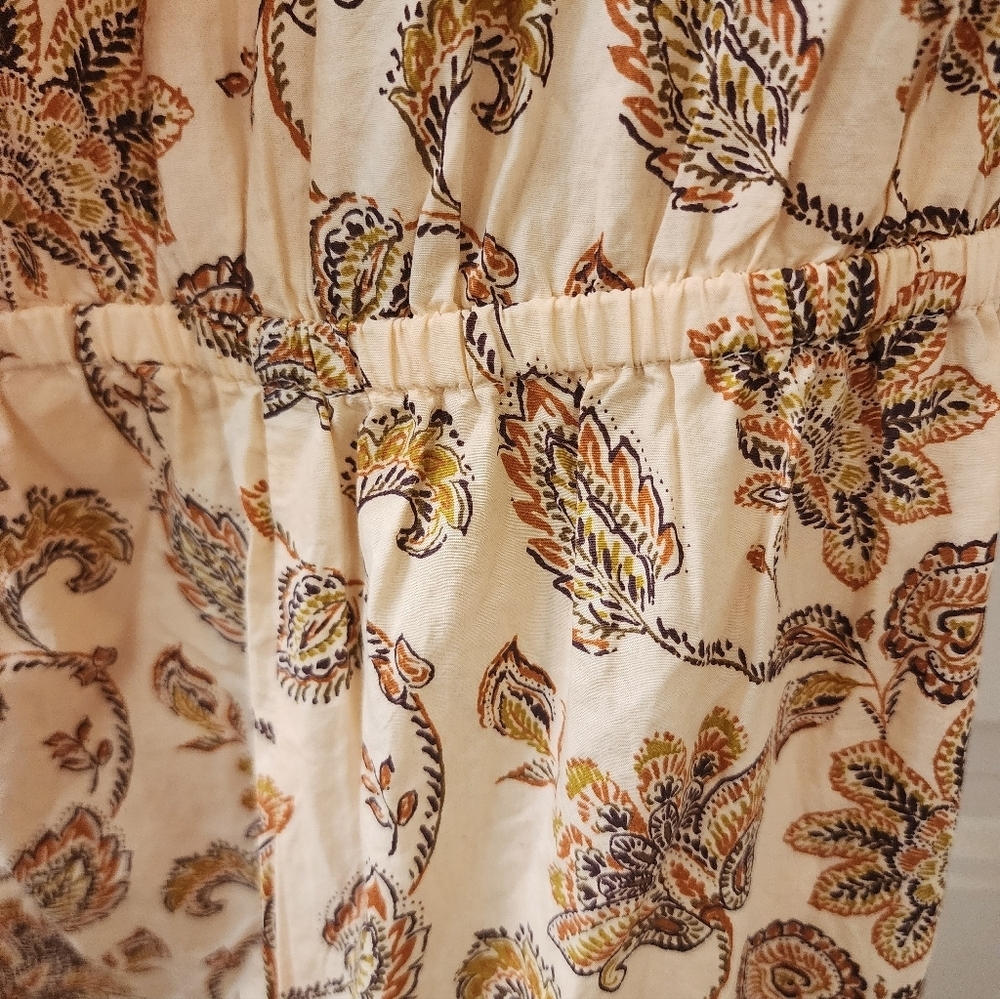 Mango MNG One-Shoulder Paisley Jumpsuit | Boho Resort | Medium - Picture 4 of 4